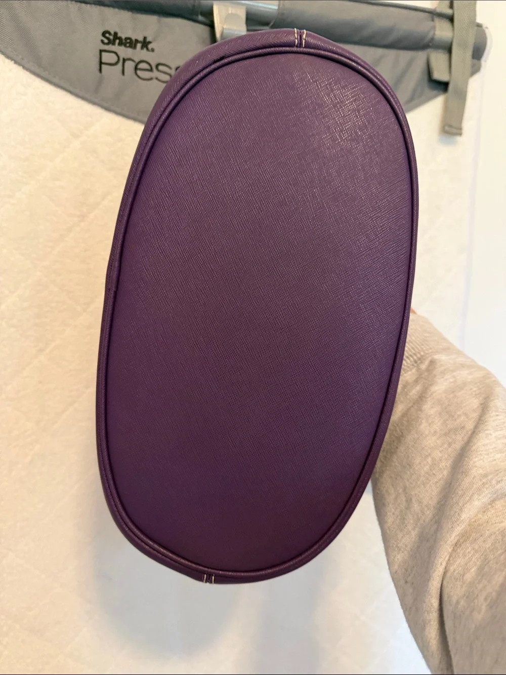 Michael Kors Purple Tote with Tan Shoulder Straps and Gold Hardware